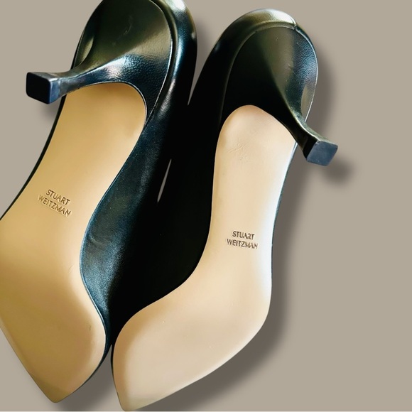 NWOT Stuart Weitzman Black Leather ‘Tippi 75’ Pointed Toe Pumps Size 11.5 - Picture 6 of 16